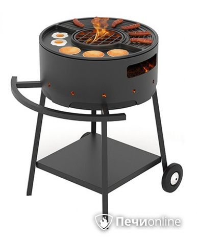 Мангалы Везувий Дачник с чугунной плитой Gurman 450мм на подставке в Барнауле